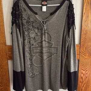 Harley-Davidson Dark Gray and Black Tunic